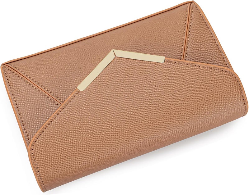 DEXMAY DM DEXMAY Women Envelope Clutch Faux Saffiano Leather Evening Handbag Foldover Clutch Bag Formal Dressy Purse - Image 5